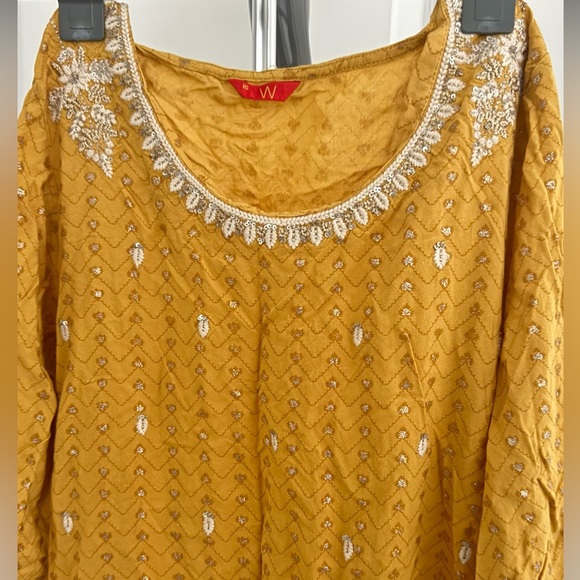 W festive embroidered Indian, Pakistani kurta set with dupatta - Picture 2 of 13